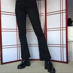 Zara Mid rise black flare jeans